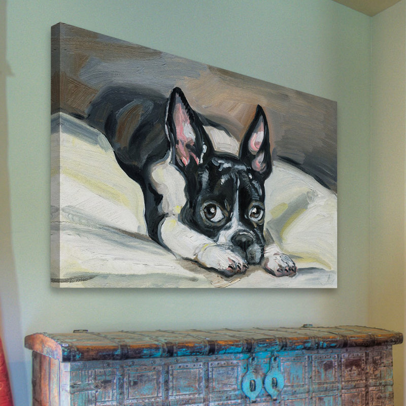 " Frenchie Eyes " by Eyre Tarney, 12" H x 18" W x 1.5" D