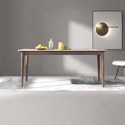 Rock Slab Solid Wood Dining Table