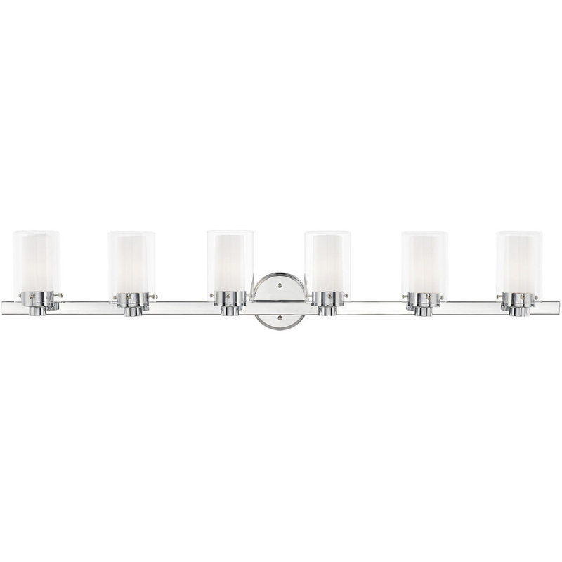 Polished Chrome 6-Light Vanity Light with Opal Glass Shades