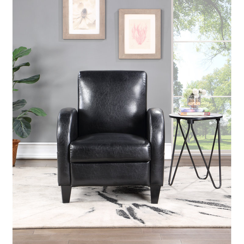 Fauteuil club Auburn, Similicuir noir