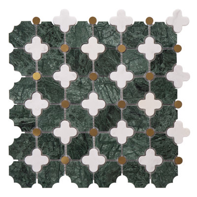 Marble Four-Leaf Clover Polished Mosaic Wall & Floor Tile