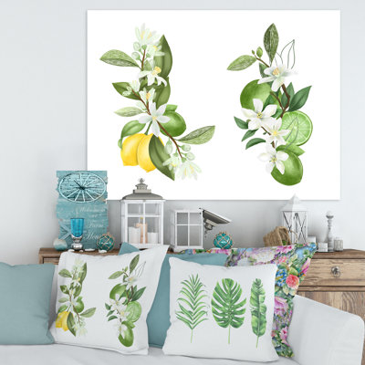 Bouquets de branches de citronnier en fleurs - Impression sur toile