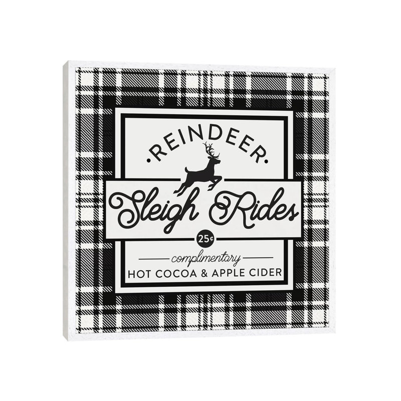 Plaid Holidays III - Print on Canvas, White Framed, 93.98 cm H x 93.98 cm W