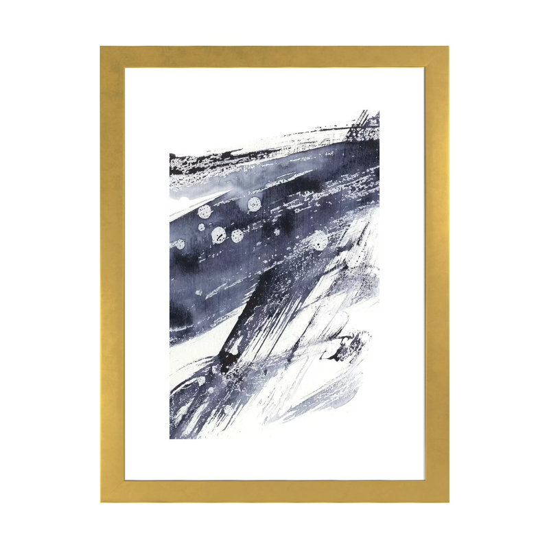 "Directivité I" par Ethan Harper, reproduction d’art, H 24 po x l 16 po x P 1 po, Papier encadré doré, Blanc