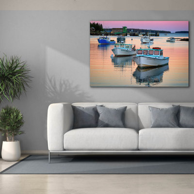 «Reflections At Dusk In Bernard Harbor» par Rick Berk, art mural sur toile