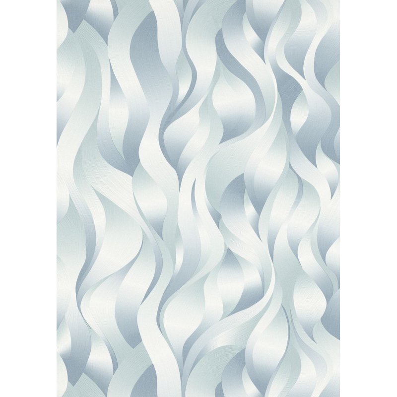 Rouleau de papier peint texturé L 33 po x l 21 po Maryanne, Bleu / crème