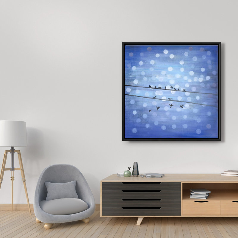 «Birds On Glittering Blue Sky» sur toile
