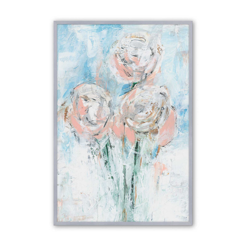 «Abstract Blush Bouquet I» par Ethan Harper, reproduction d'art sur toile, H 16 po x l 12 po, Argent argent