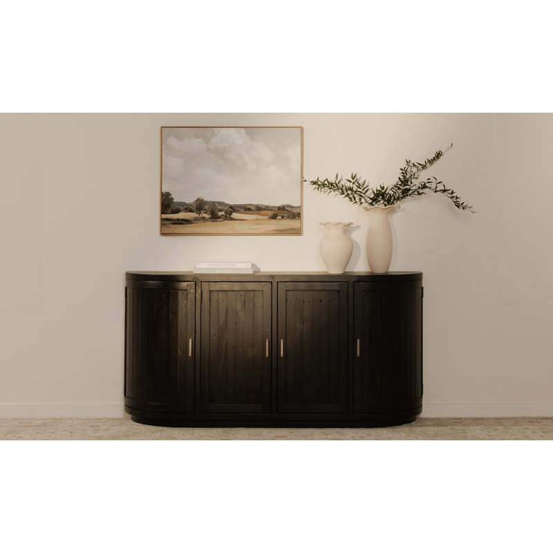 Rudolfo 71'' Black Pine Wood Sideboard