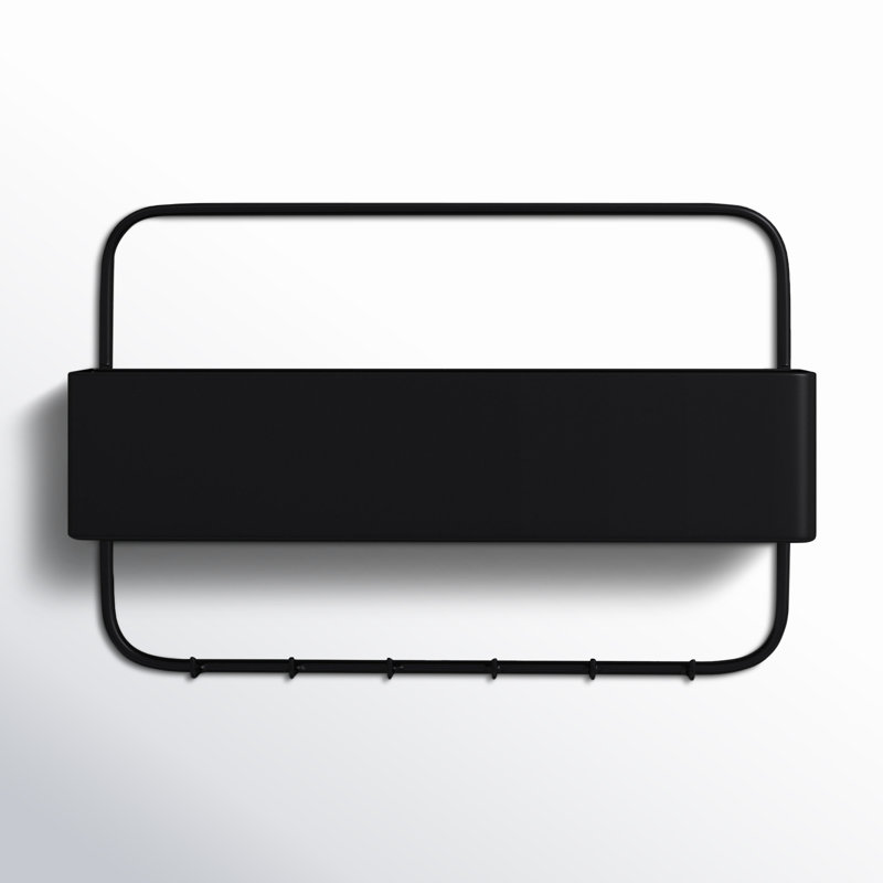 Metal Wall Mail Organizer with Key Hooks