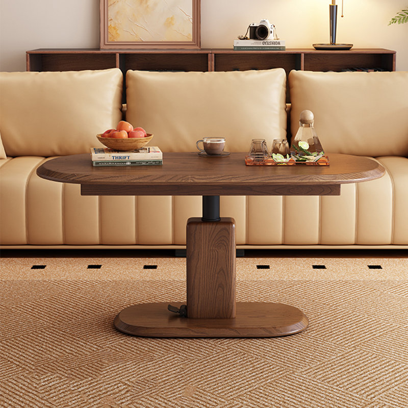 Table basse réglable en bois massif, Brun