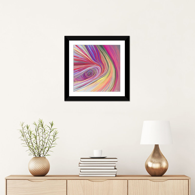 « pure abstract bis », impression sur toile tendue, Papier d'art encadré noir, Blanc, H 16 po x l 16 po x P 1 po