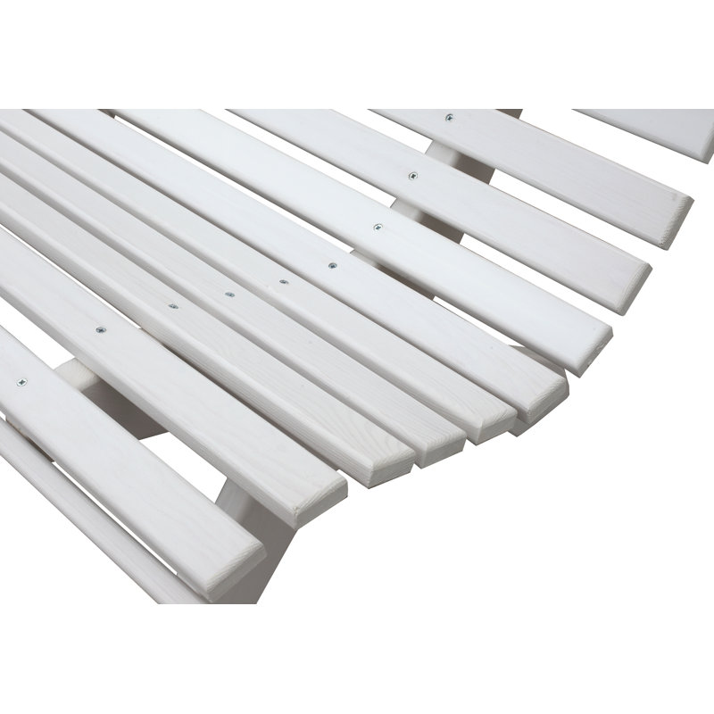 Oluna Solid Wood Pine Outdoor Bench, White Wash, 87cm H x 140cm W x 74cm D