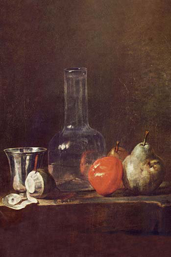 Nature morte avec un verre-1 impression graphique, H 44 po x l 66 po