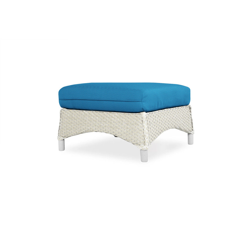 Mandalay Outdoor Ottoman, Antique White, Bright Side Fog