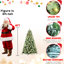 Arbre de Noël 72 pouces 72 pouces avec 300 lumières douces et chaudes, 988 branches, 66 branches de pin, une structure à charnières à installation rapide et un support solide 6 lumières DEL préinstallées