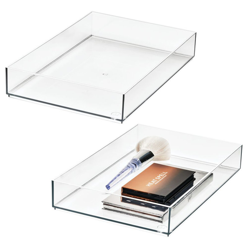 iDesign Makeup Drawer Organizer Trays for Vanity - Set of 2 - Clear