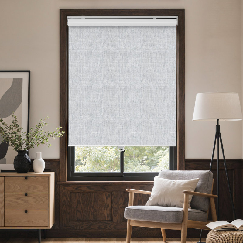 Rideau roulant 100% occultant sans cordon pour fenêtres d'intérieur, Gray, 67"W x 75"L