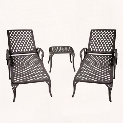 Cast Aluminum Chaise Lounge with 5-Position Reclining and Wheels