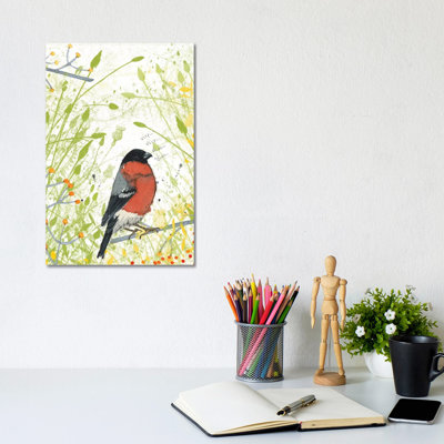 Bullfinch by Michelle Campbell - Wrapped Canvas Print