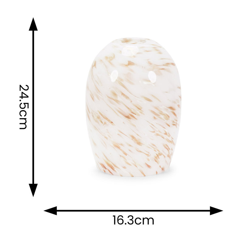 24.5cm H Glass Dome Lamp Shade ( Clip On ), White