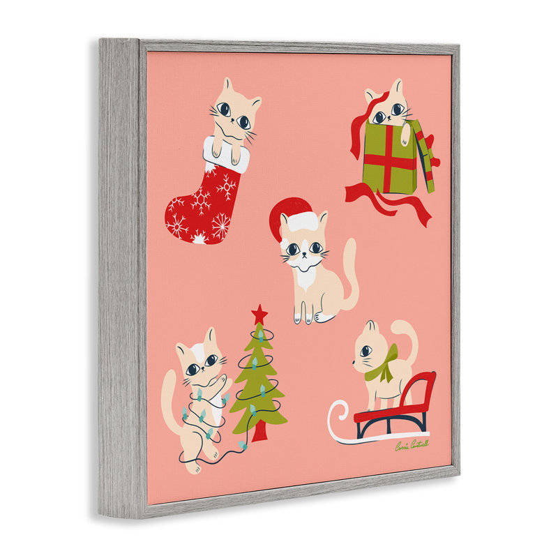 Art giclée de fêtes mignonnes par Carrie Cantwell, Estampe numérique Farmhouse, H 17 po x l 17 po