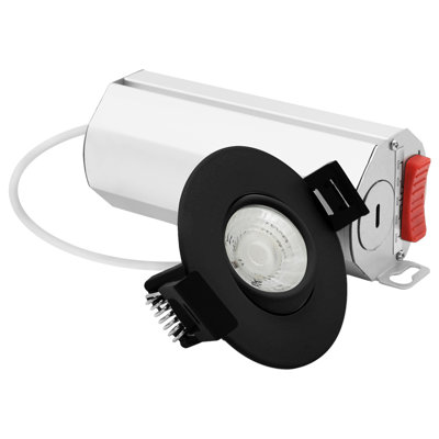 LUXRITE 2 In. Gimbal LED Recessed Light, 5CCT 2700K-5000K, 6 Watts, 400 Lumens, Adjustable 360º + 30º Swivel Spotlight, Dimmable, CRI90, IC Rated, ETL