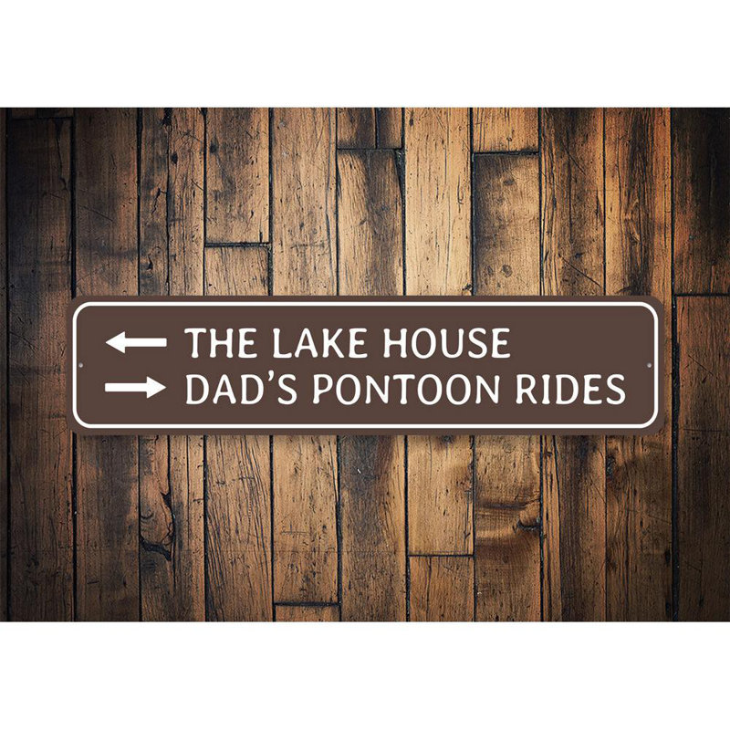 Lake House Aluminum Sign, 4" H x 18" W x 0.04" D