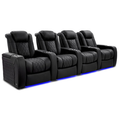 Upholstered Home Theater Seating with Cup Holder