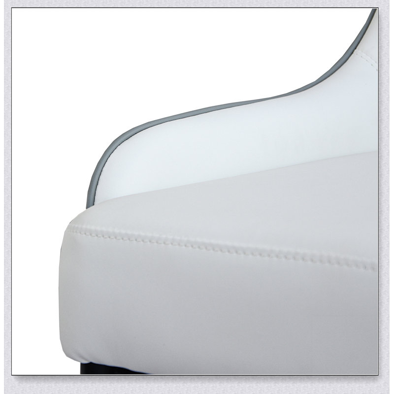 Chaise de salle à manger, pieds en métal, convenant aux restaurants, salons et chambres, Blanc / Gris
