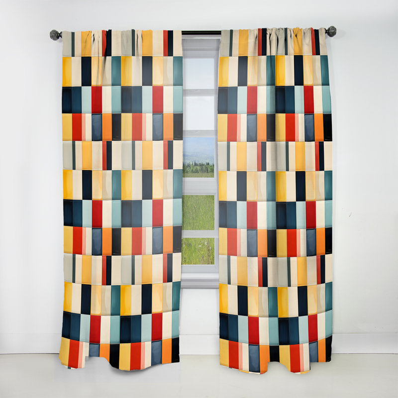 Toile contemporaine I - Rideau moderne - Velours obscurcissant - 1 panneau, L 52 po x L 108 po