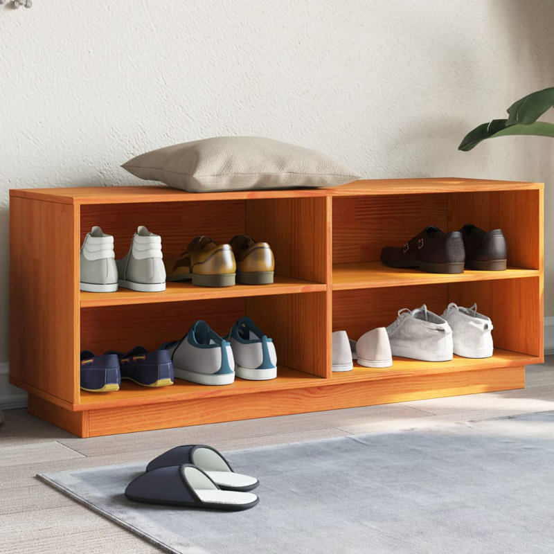 8 Pair Solid Wood Shoe Storage Cabinet