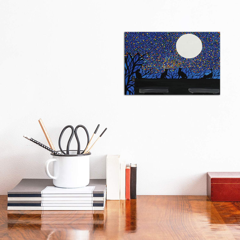 Cats Chasing Fireflies by Rachel Olynuk - Wrapped Canvas Print, 20.32 cm H x 30.48 cm W