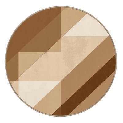 Tapis de couleur unie moderne lavable à la machine en brun - beige