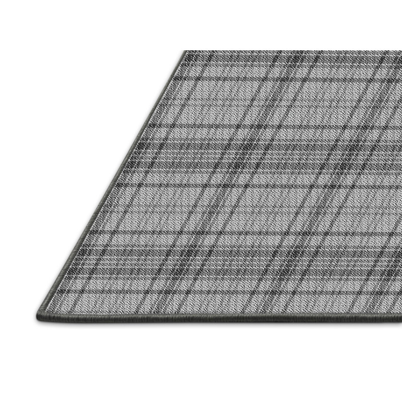 Tapis gris en laine écossais, Rectangle 5 pi x 7 pi