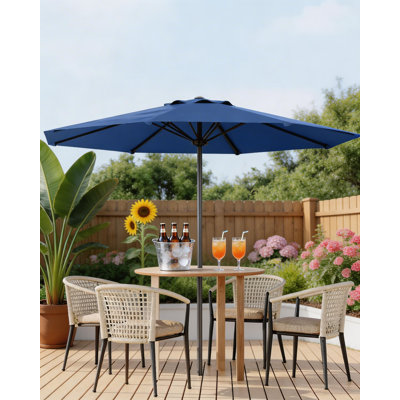 9 ft Outdoor Patio Umbrella, with Crank Lift & Push Button Tilt, UV Protection Waterproof