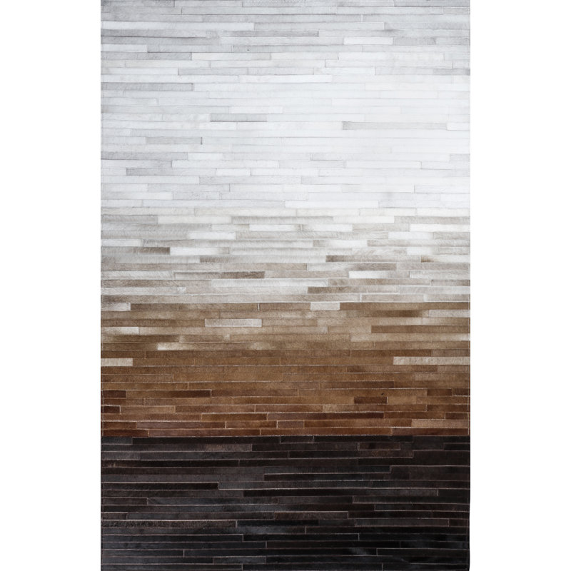 Tapis rectangulaire unique en cuir de vache Jessiana, Rectangle 8 pi x 10 pi