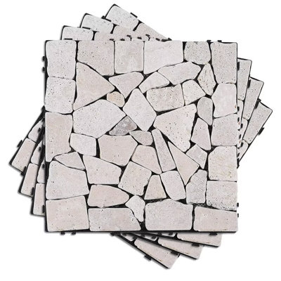 12 L x 12 W Nature Stone Interlocking Deck Tiles x 4