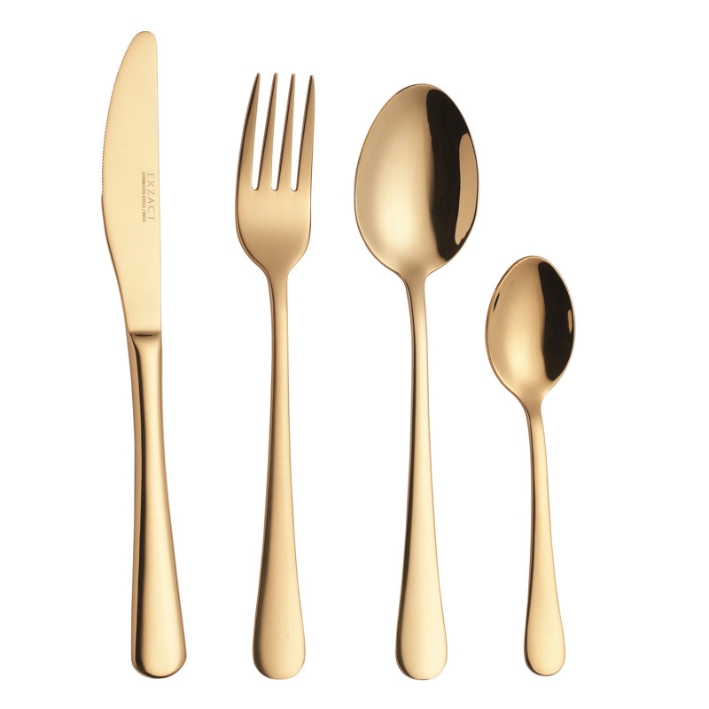 Cutlery 16 Piece Cutlery Set, Service for 4, Gold