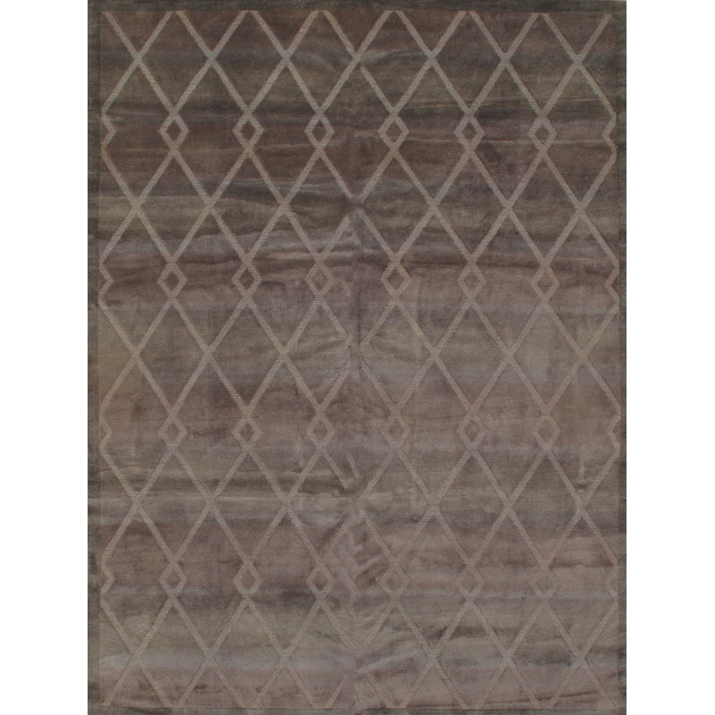 Tibetan Wool Area Rug in Gray