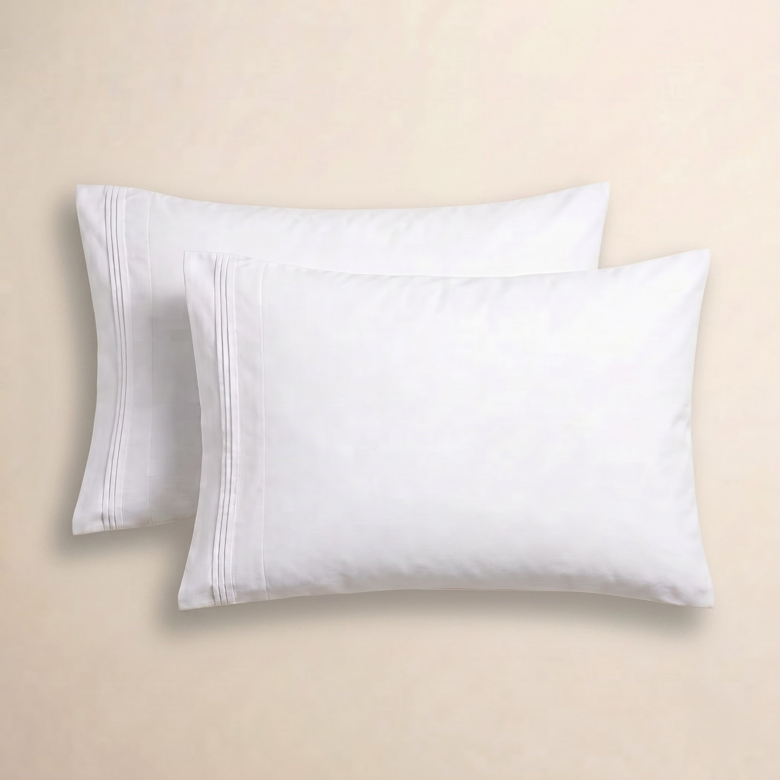 Arling Cotton Pillowcase, White, Standard Pillowcase