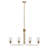 Metal and Glass 4-Light Linear Chandelier-69934899