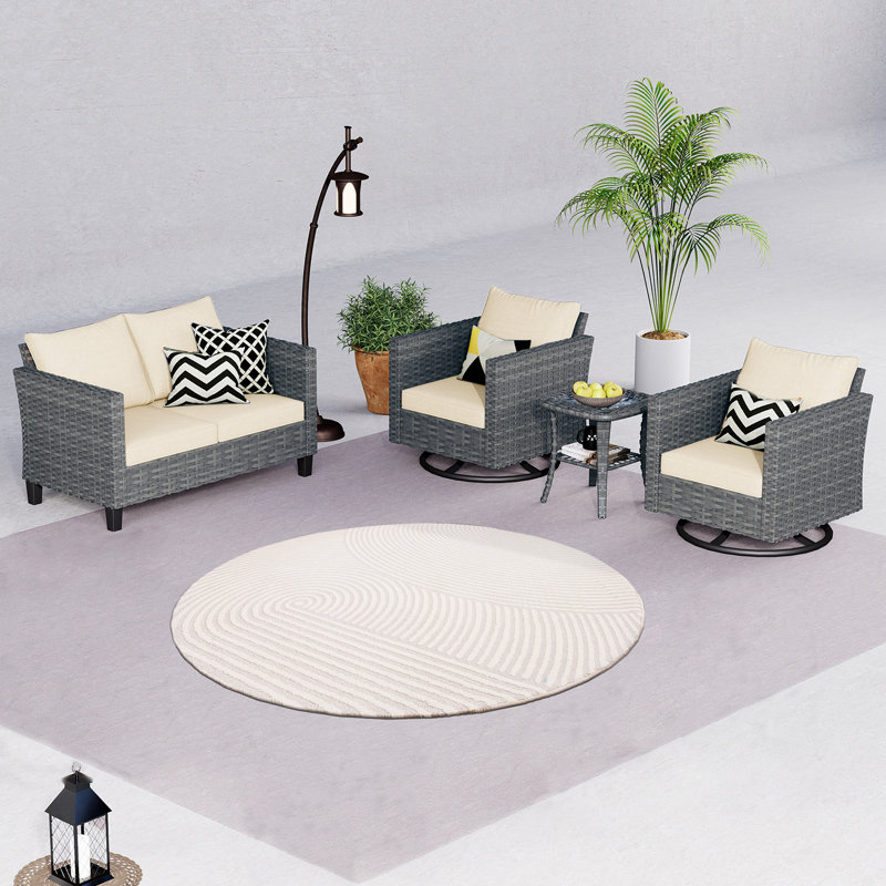 Ensemble de mobilier d'extérieur 7 pièces, Beige