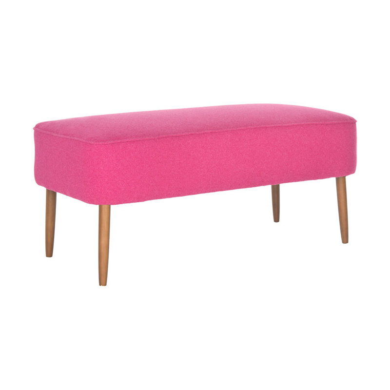 Wauhillau Polyester Blend Upholstered Bench, Pink