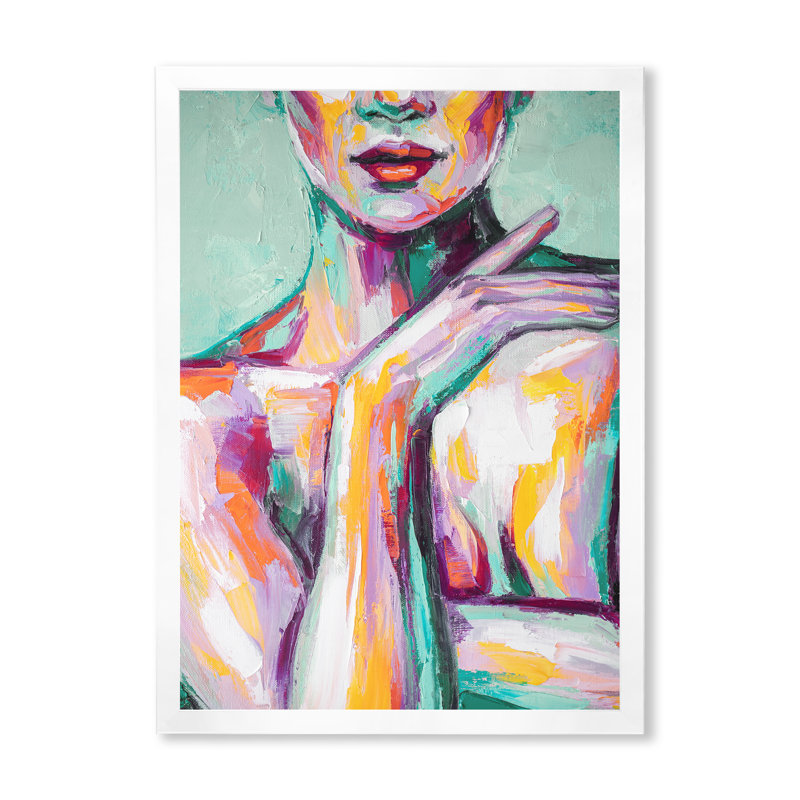 Pastel istic Seduction Woman III - Peinture, H 32 po x l 16 po x P 1 po, Cadre photo blanc