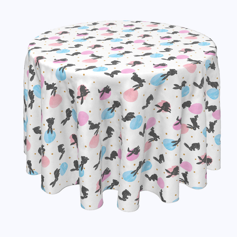 Grant Geometric Round Easter Tablecloth, 114" x 114"