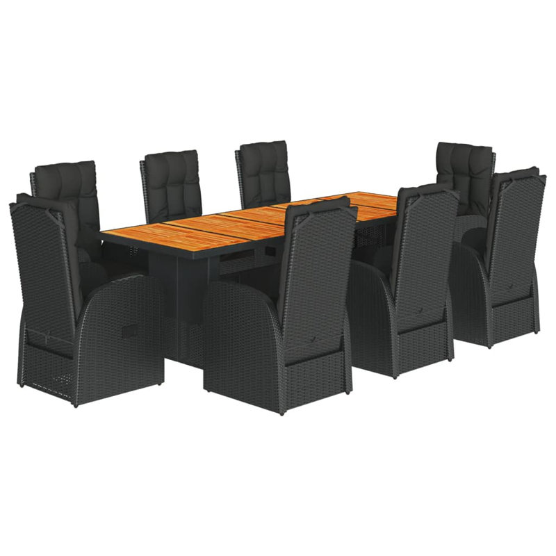 8 - Person Wicker Patio Dining Set with Rectangular Table , Cushions Included