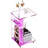 Clear Acrylic Side Table On Lockable Wheels, C Shaped End Table For Sofa, Small Coffee Tables For Small Spaces-126740184