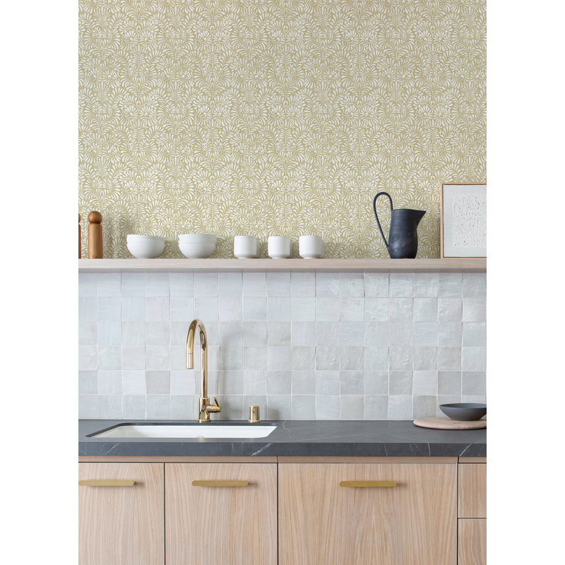 Floral Wallpaper Double Roll, Yellow