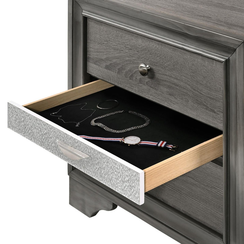 Ensemble de chambre à coucher avec rangement de style traditionnel 4 pièces 
